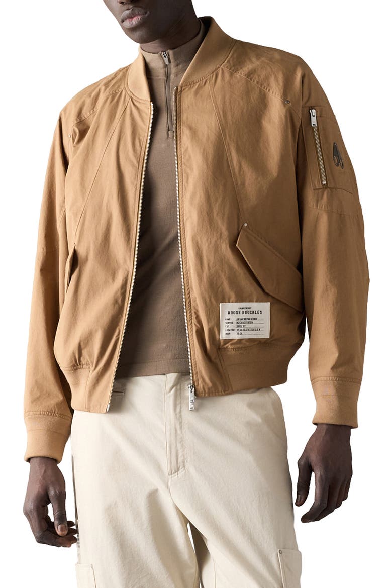 Skylark Stretch Cotton Canvas Bomber Jacket with Removable Hoodie Insert, Alternate, color, DRIFTWOOD/ ALABASTER