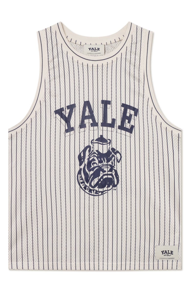 Les Deux Yale Pinstripe Logo Graphic Mesh Tank, Alternate, color, 