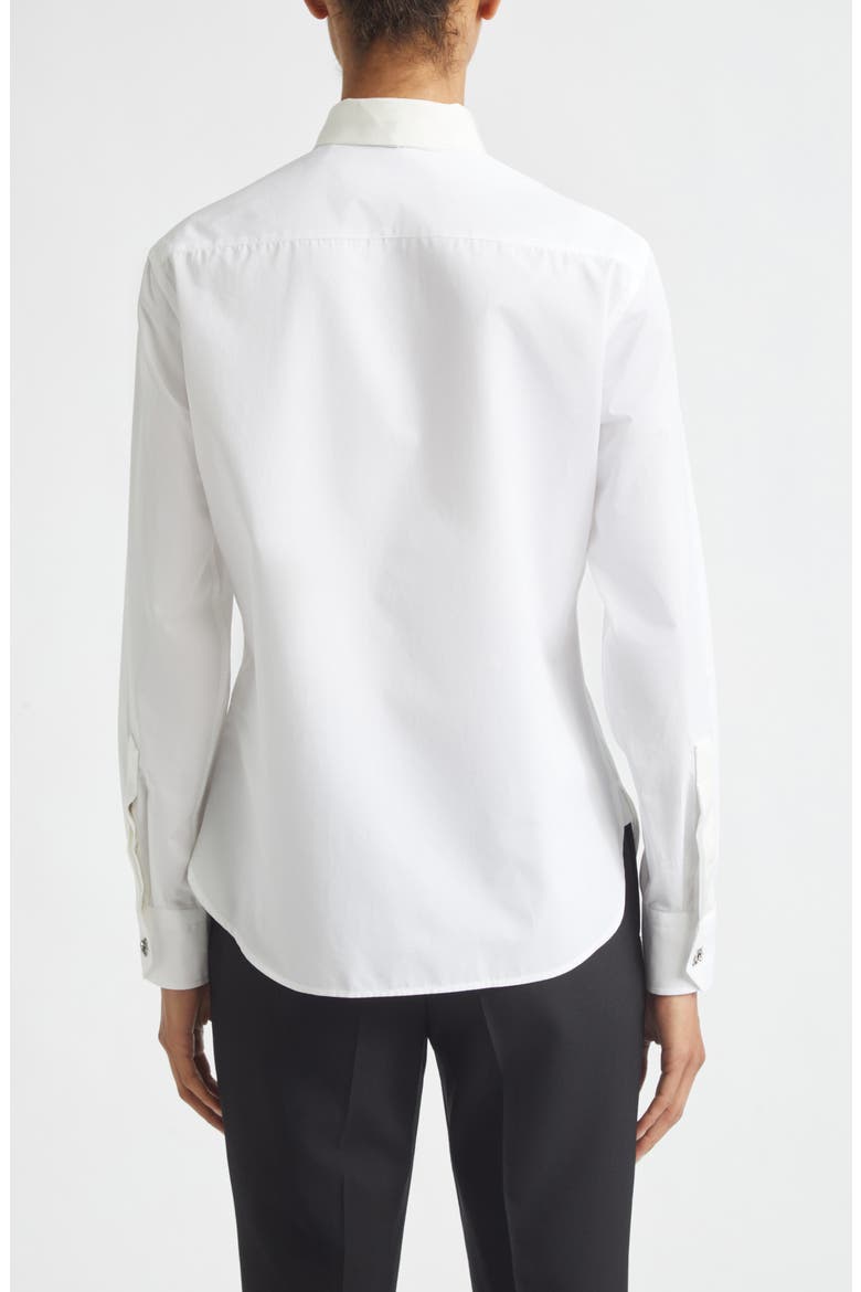 Sheena Grosgrain Trim Button-Up Shirt, Alternate, color, OPTIC WHITE