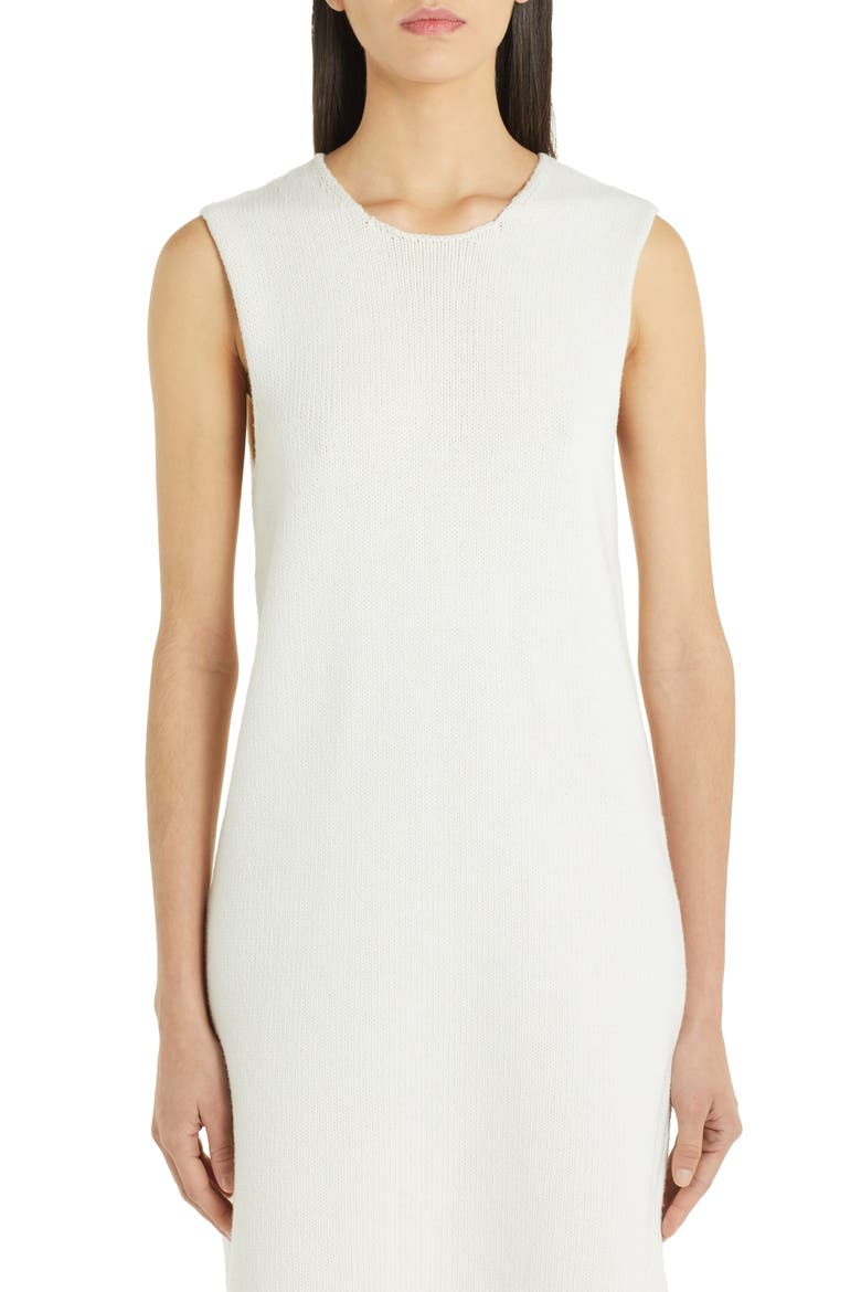 Fair Isle Wool Blend Layered Sweater Dress, Alternate, color, 01 WHITE