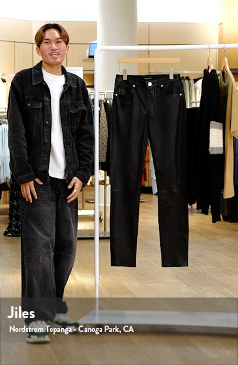 Noir Straight Leg Leather Pants, sales video thumbnail