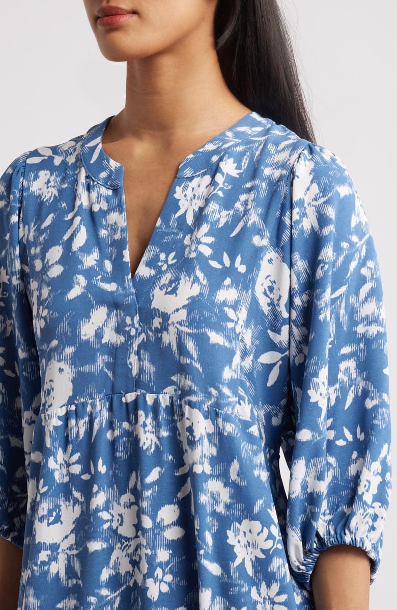 Connected Apparel Puff Sleeve Midi Dress, Alternate, color, 