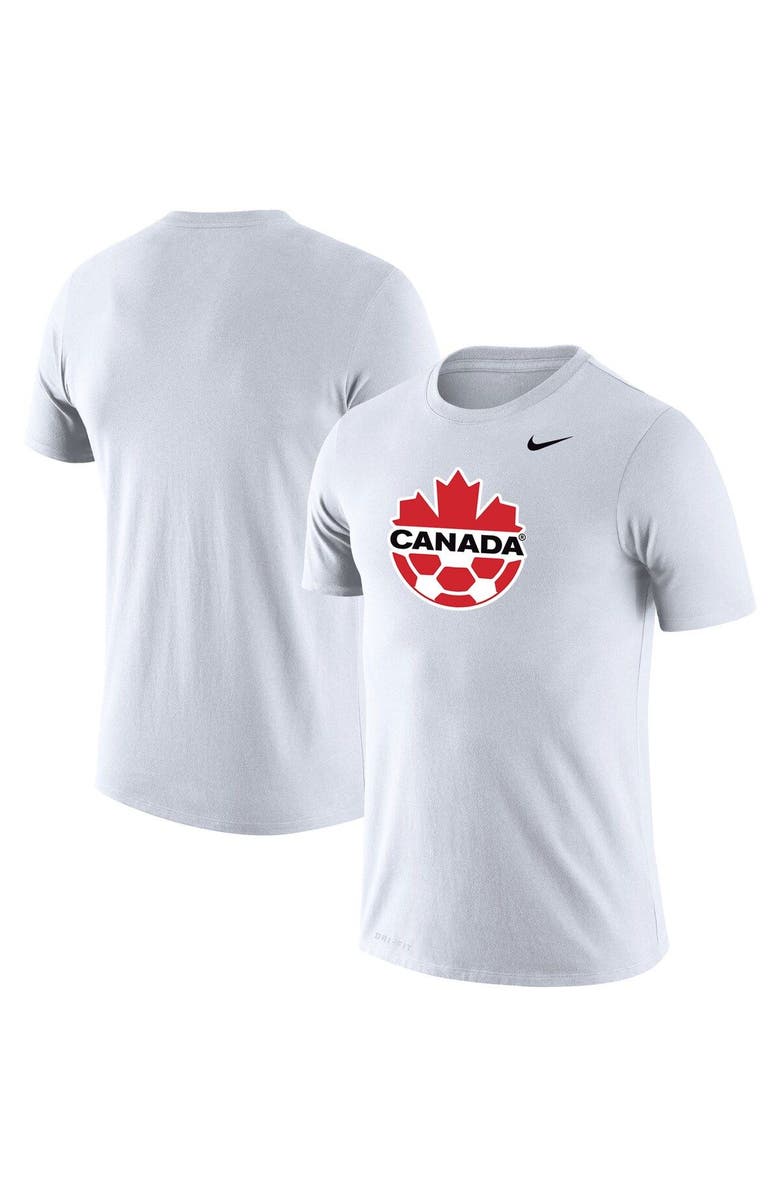 Nike Men's Nike White Canada Soccer Primary Logo Legend Performance T-Shirt, Main, color, 