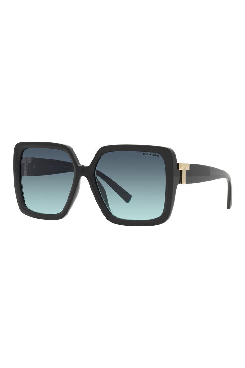58mm Gradient Square Sunglasses, Alternate, color, BLACK