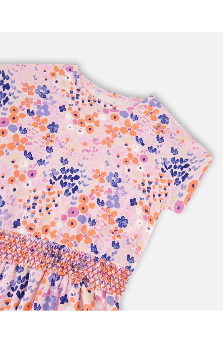 Deux par Deux Little Girl's Organic Cotton Dress Lavender Printed Fields Flowers, Alternate, color,