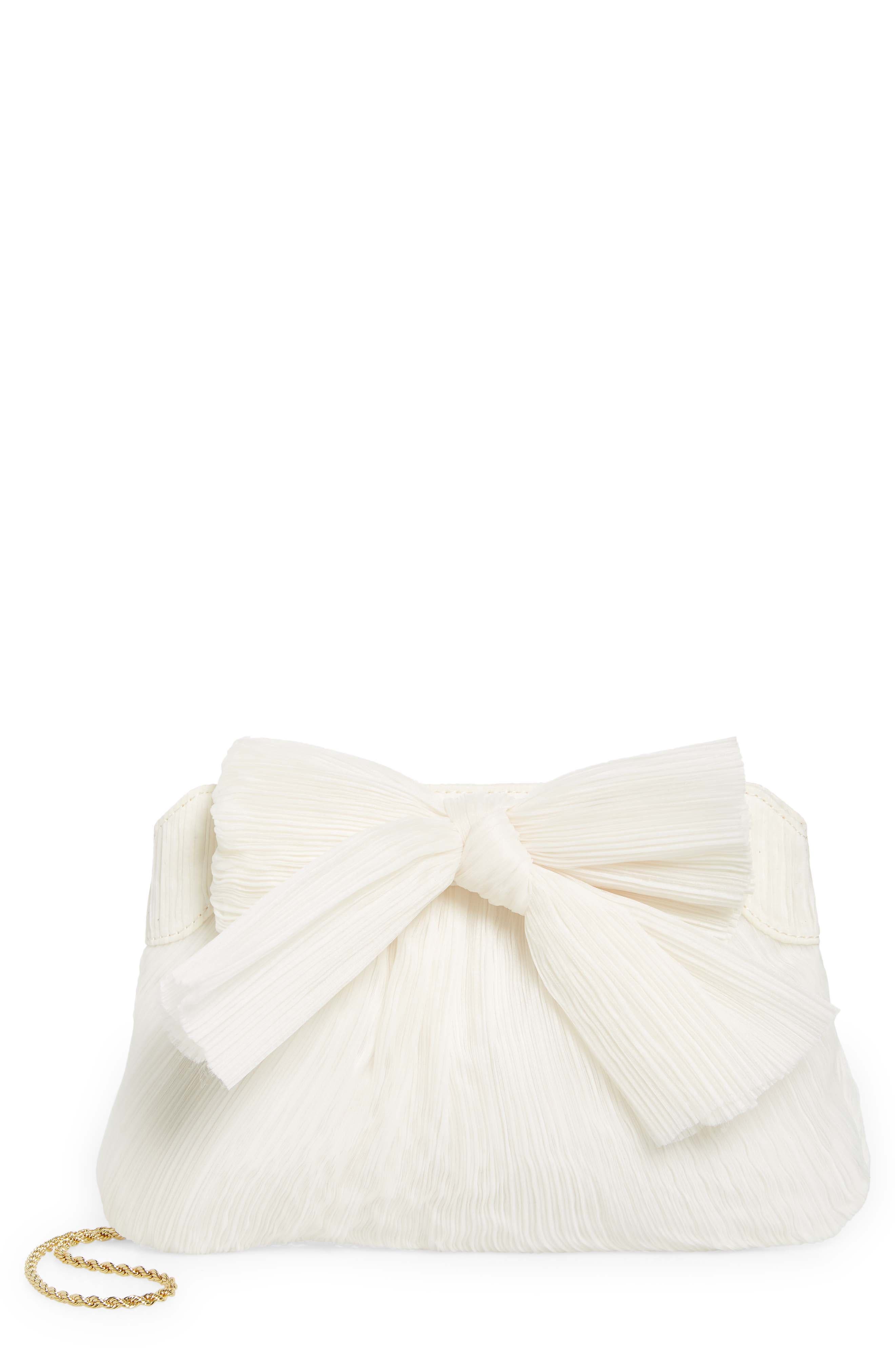 Loeffler Randall Rayne Plissé Clutch, Main, color, Pearl