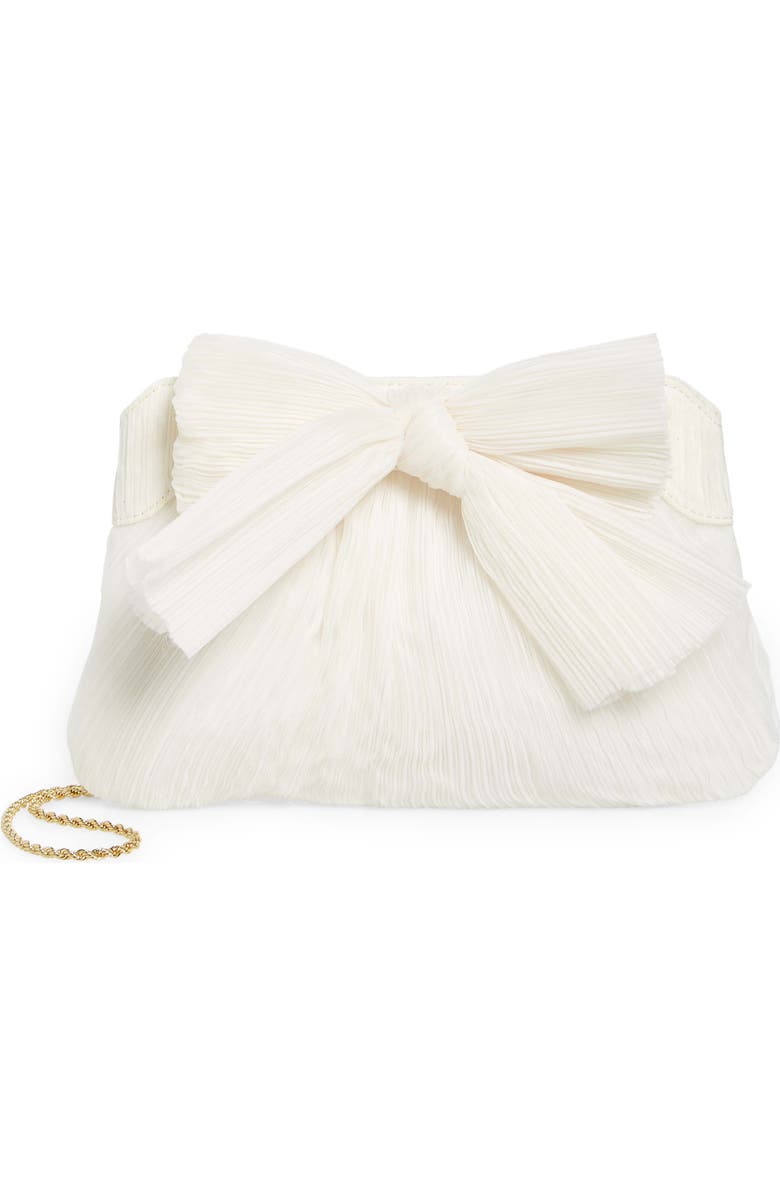 Loeffler Randall Rayne Plissé Clutch, Main, color, Pearl