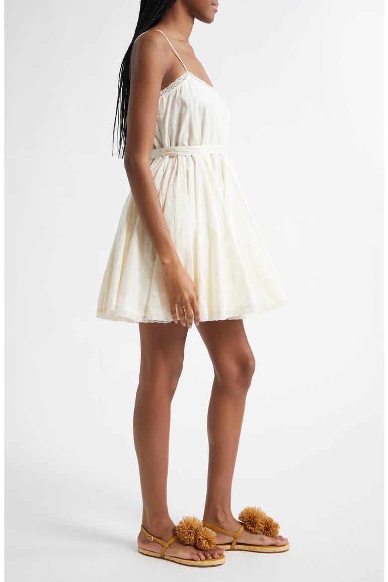 Beatriz Dot Jacquard Cotton Dress, Alternate, color, PRISTINE