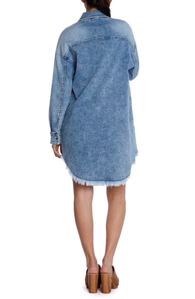 Wash Lab Denim Denim Mini Shirtdress, Alternate, color, Dusk Blue