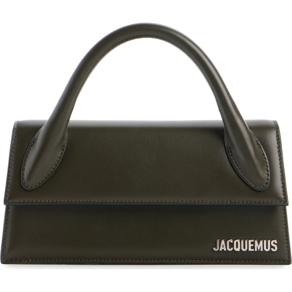 Jacquemus Le Bambino Long Leather Top Handle Bag In Black