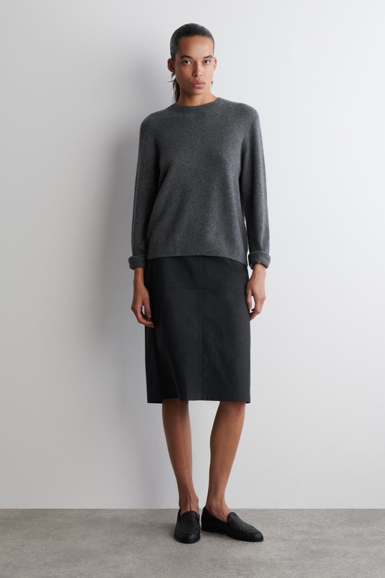 Cashmere Crew-Neck Sweater, Alternate, color, DARK-GRAY MÉLANGE