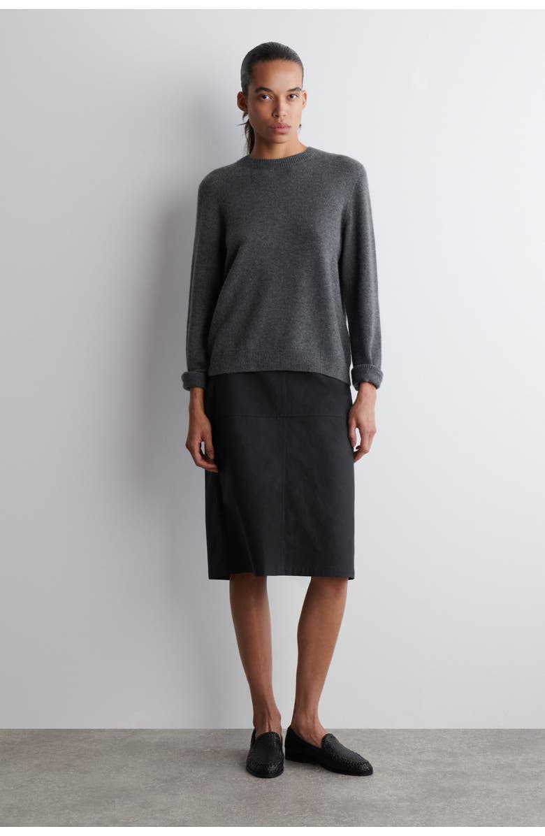 COS Cashmere Crew-Neck Sweater, Alternate, color, Dark-Gray Mélange