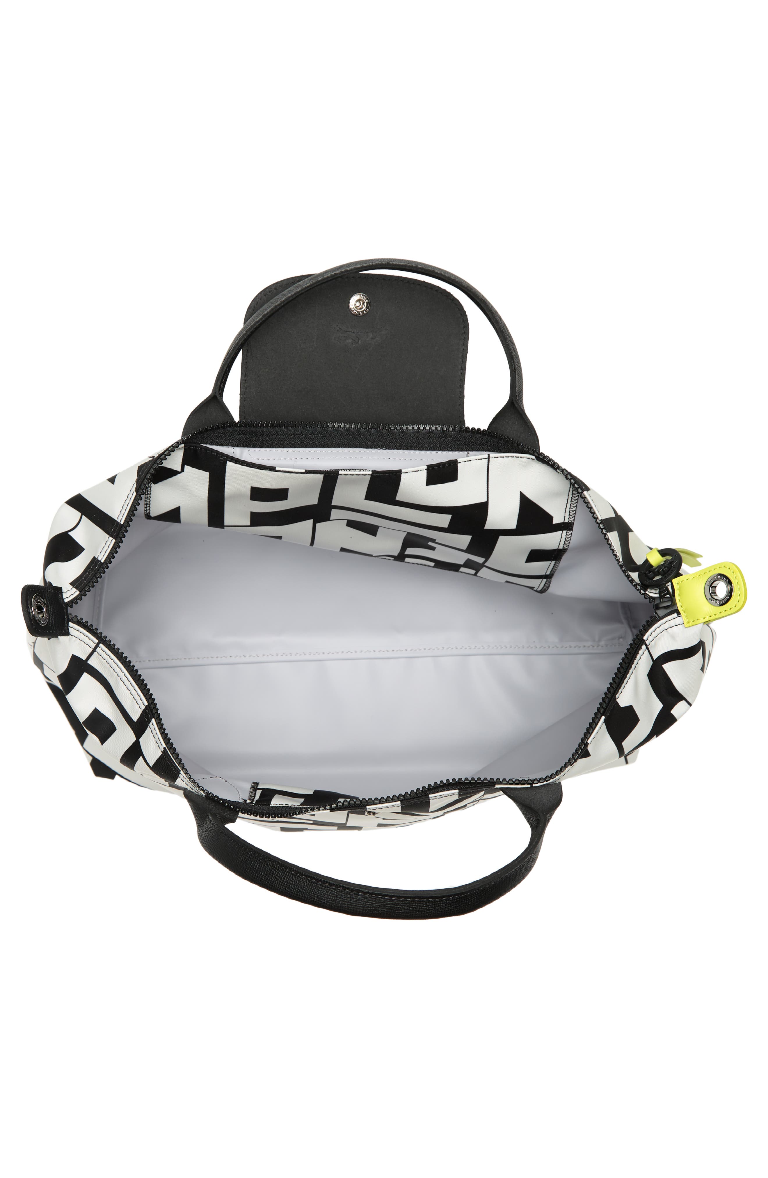 Longchamp Le Pliage Neo Logo Travel Bag, Alternate, color, Blk/White