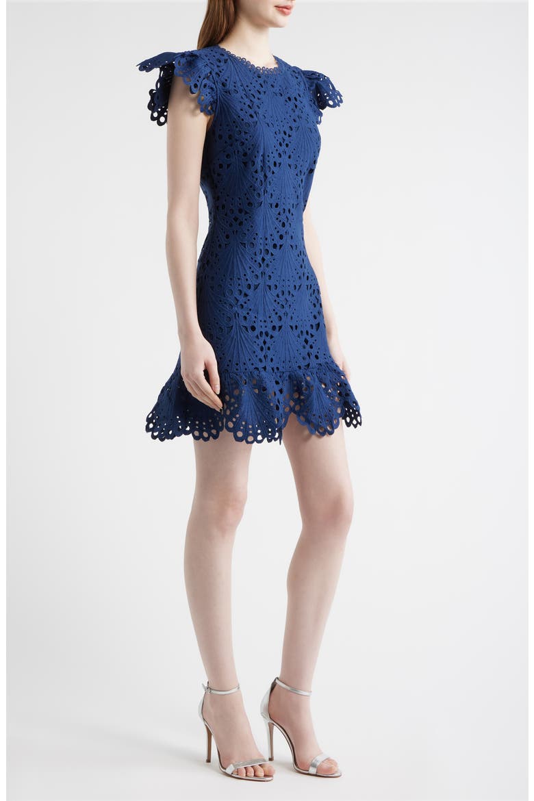 Lizzie Broderie Anglaise Minidress, Alternate, color, NAVY