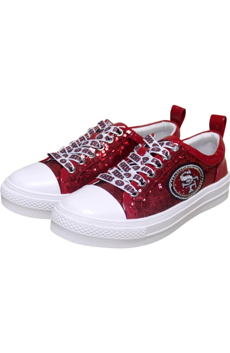 CUCE Women's Cuce Scarlet San Francisco 49ers Team Sequin Sneakers, Alternate, color,