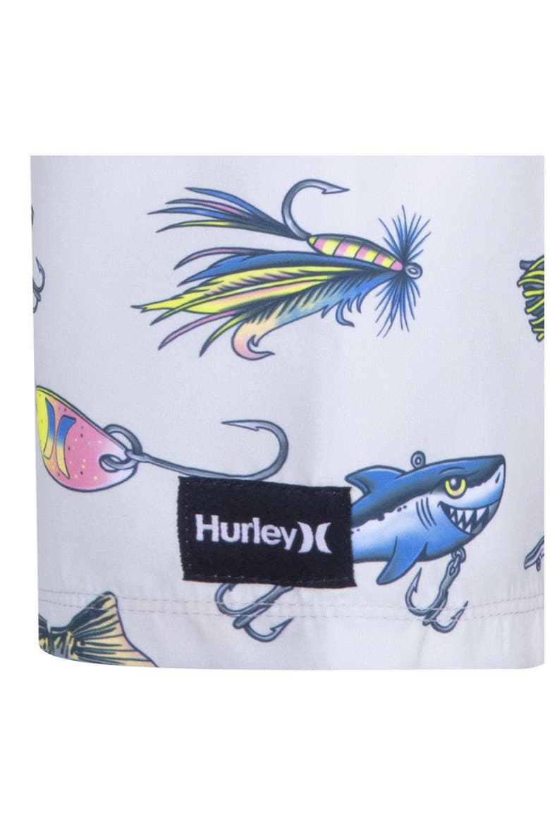 Kids' Fishing Lure Swim Trunks, Alternate, color, BONE
