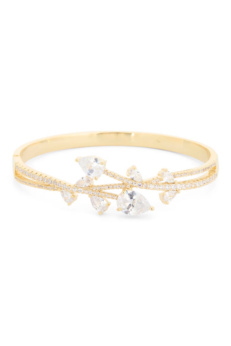 Gwen CZ Statement Bangle Bracelet, Main, color, GOLD