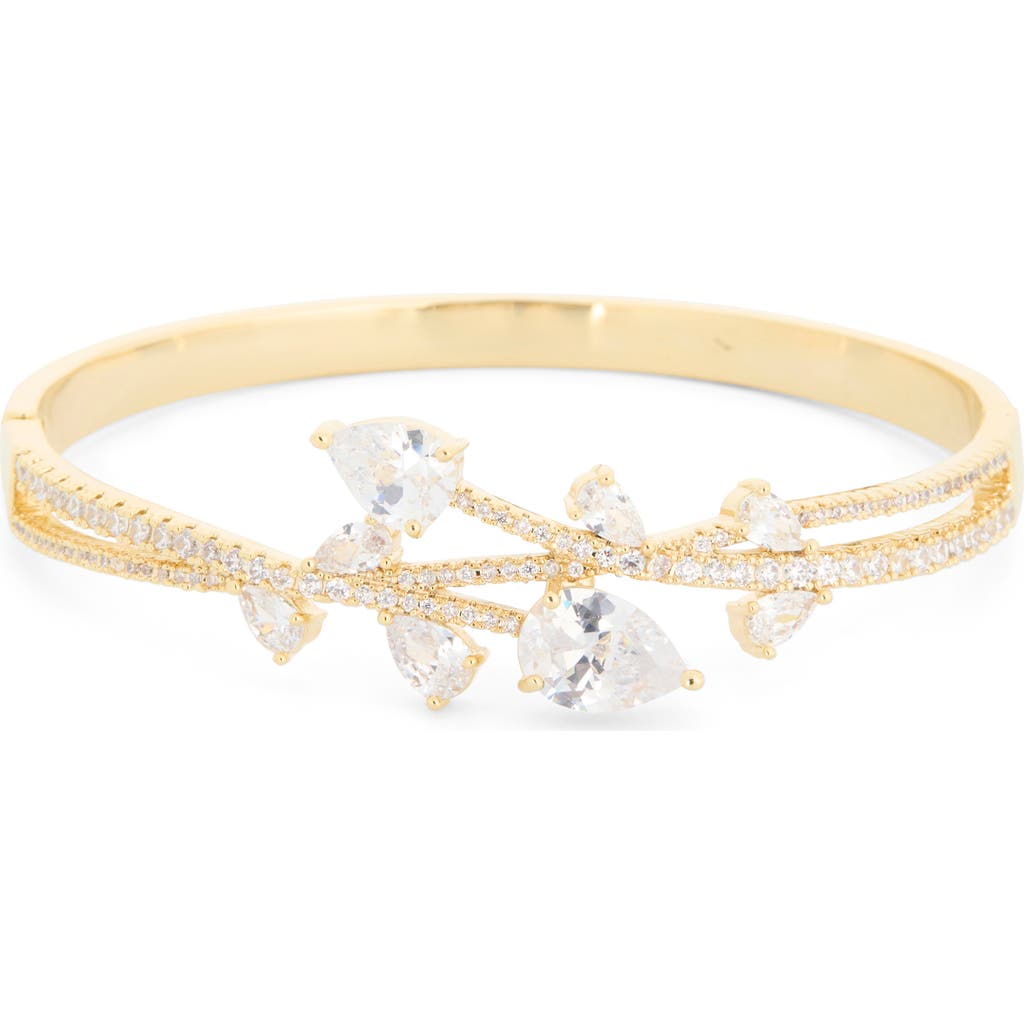Eye Candy Los Angeles Gwen Cz Statement Bangle Bracelet In Gold