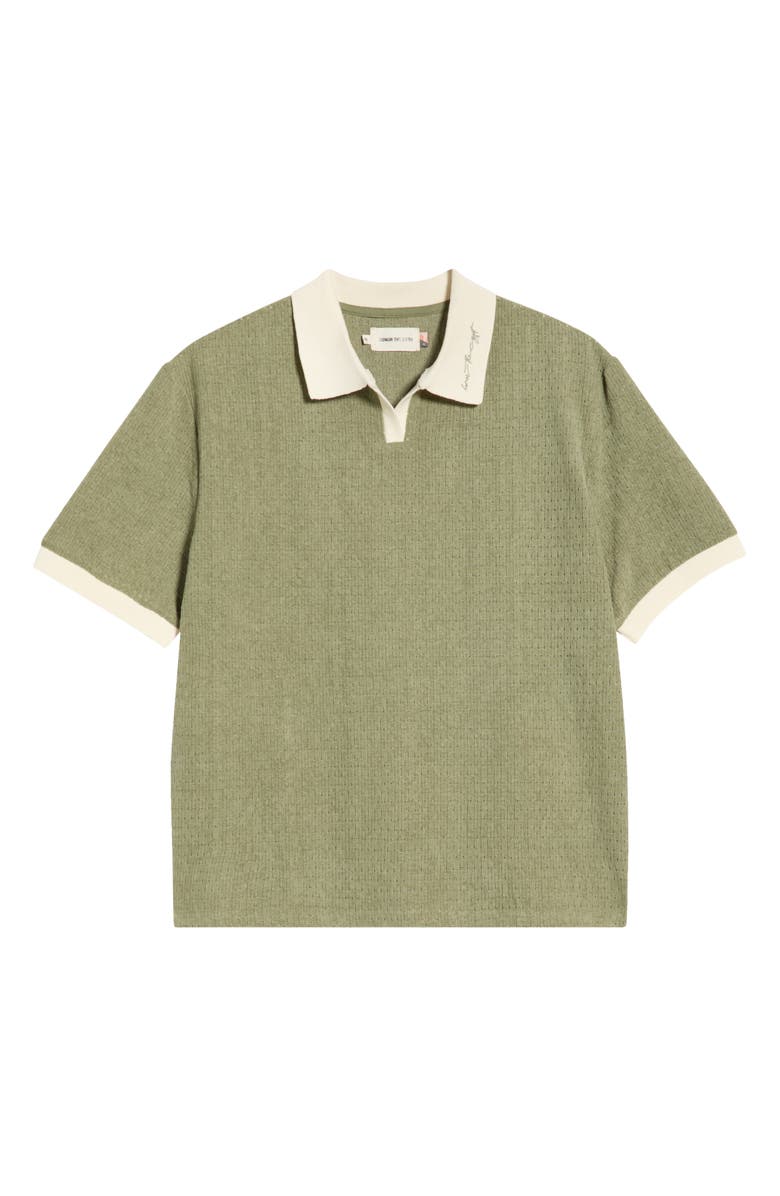 HONOR THE GIFT Pique Johnny Collar Polo, Main, color, Sage