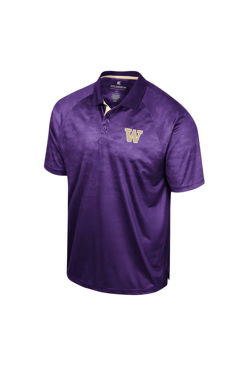 COLOSSEUM Men's Colosseum Purple Washington Huskies Honeycomb Raglan Polo, Alternate, color, Purple