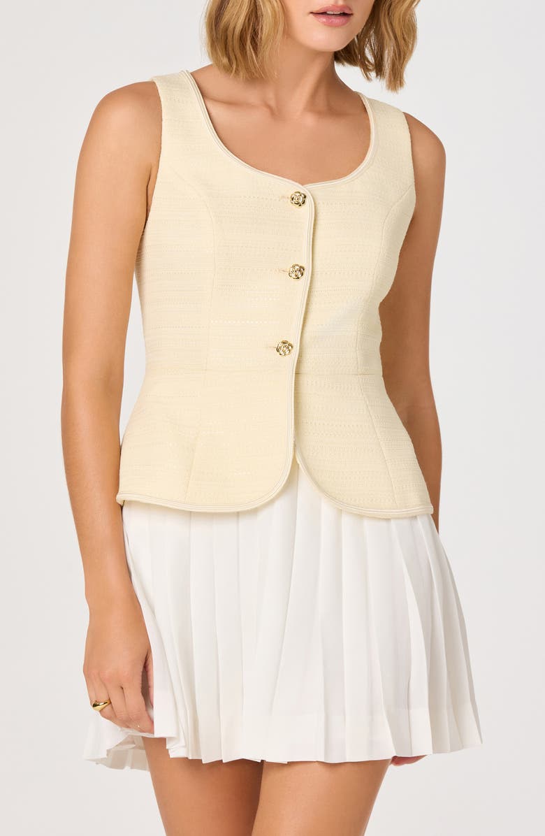 ASTR the Label Sheridan Sleeveless Minidress, Alternate, color, Light Yellow White