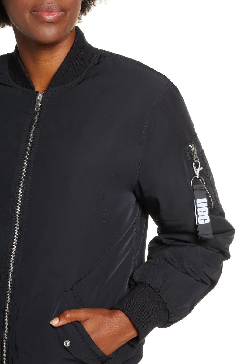 UGG<sup>®</sup> Frances Water Resistant Bomber Jacket, Alternate, color,