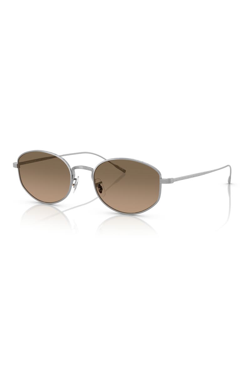 51mm Polarized Oval Sunglasses, Alternate, color, SILVER