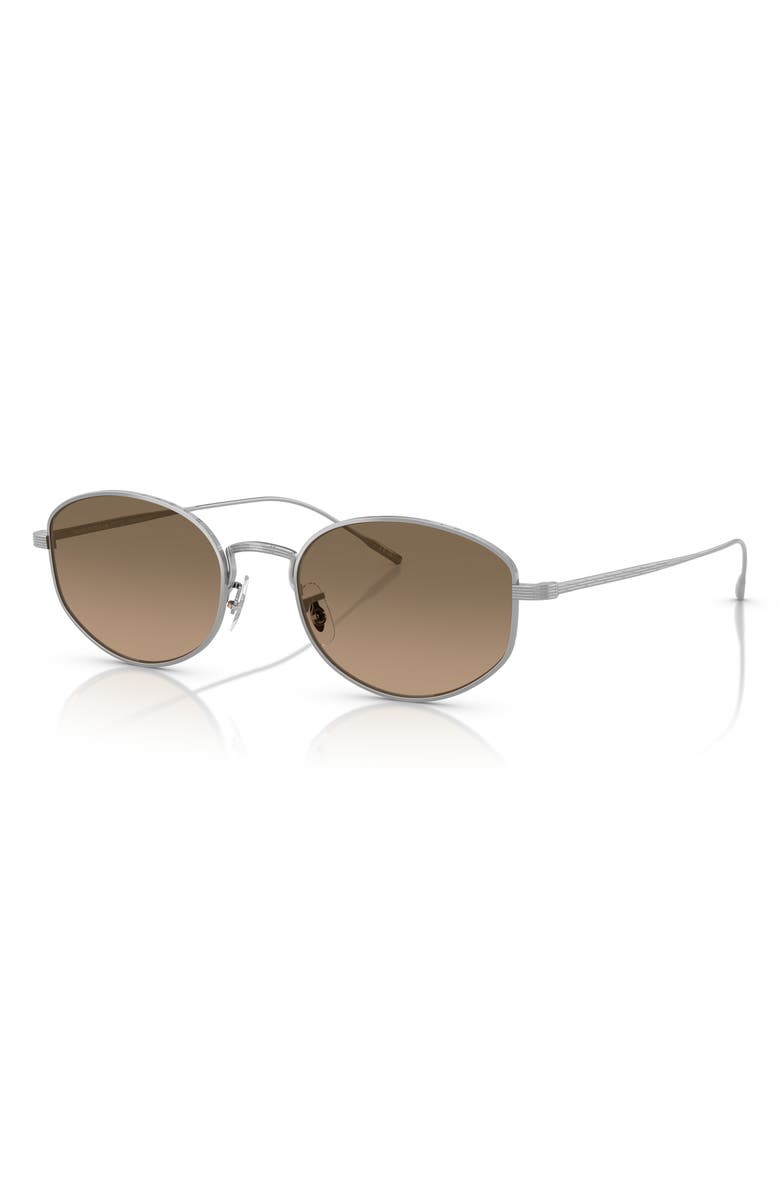 Oliver Peoples 51mm Polarized Oval Sunglasses, Alternate, color, Silver