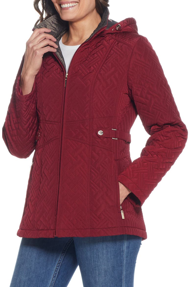 Quilted Jacket, Alternate, color, MERLOT