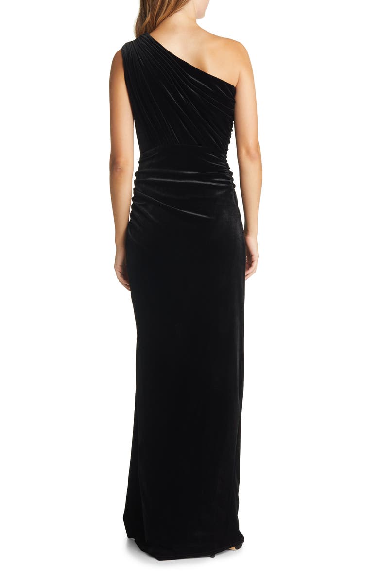Tadashi Shoji One-Shoulder Velvet Column Gown, Alternate, color,