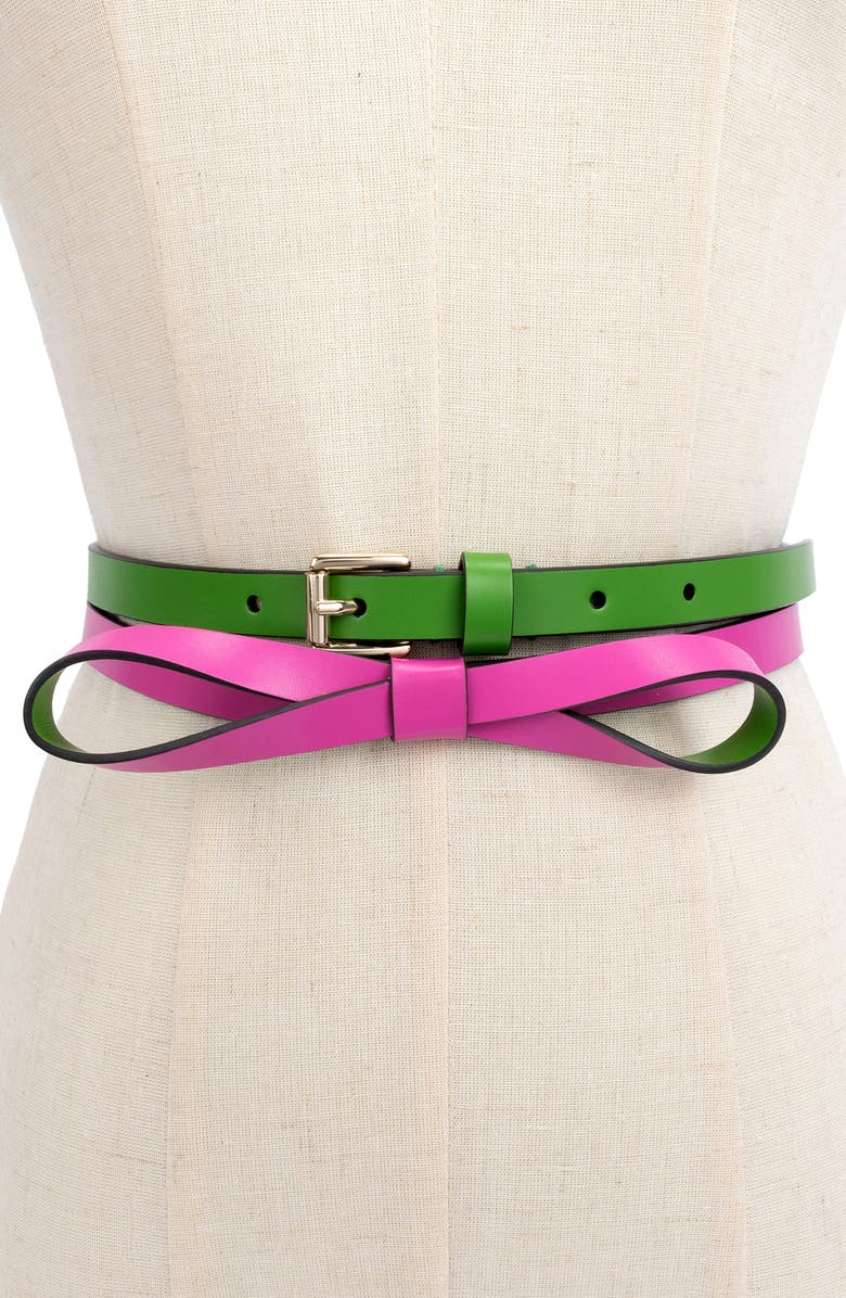 Kate Spade New York 2-pack basic and bow belts, Alternate, color, 