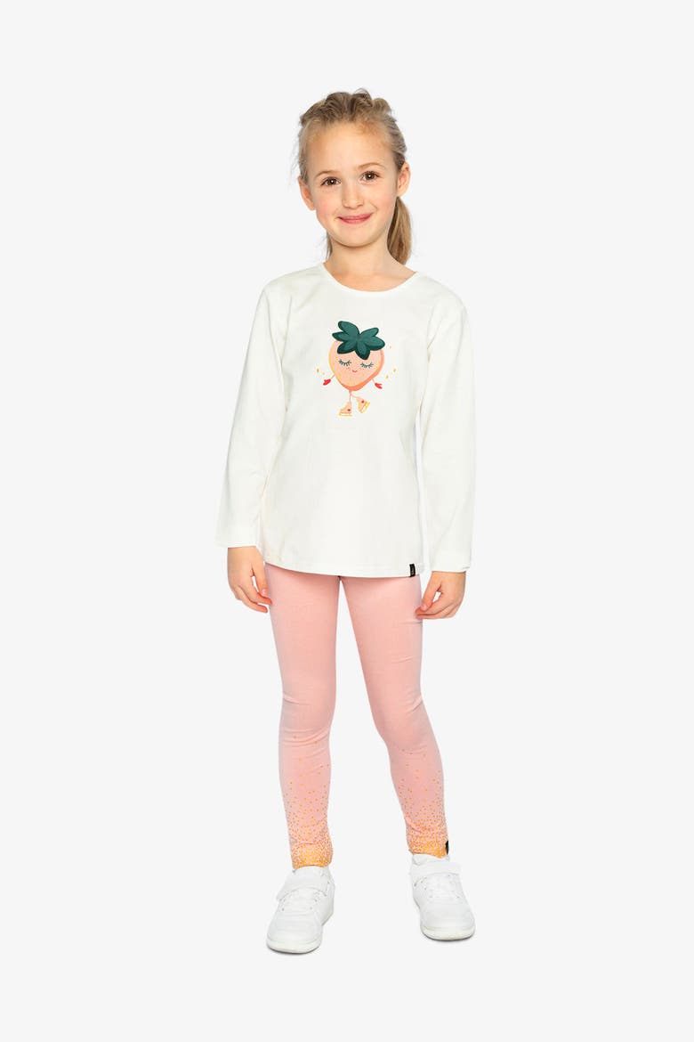 Organic Cotton Soft Whimsical Strawberry Long Sleeve T-Shirt, Alternate, color, Off-White