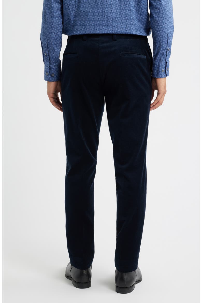 Palmer Navy Flat Front Cotton Stretch Corduroy Pants, Alternate, color, NAVY