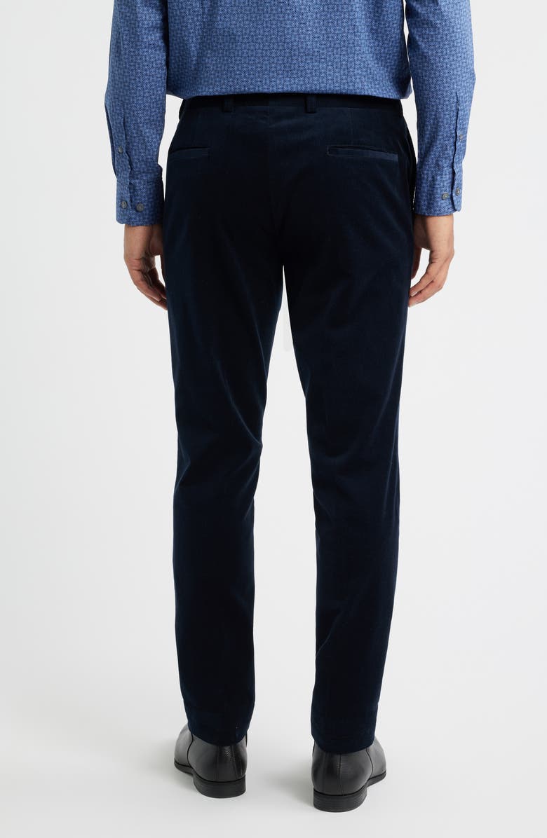 Jack Victor Palmer Navy Flat Front Cotton Stretch Corduroy Pants, Alternate, color, Navy