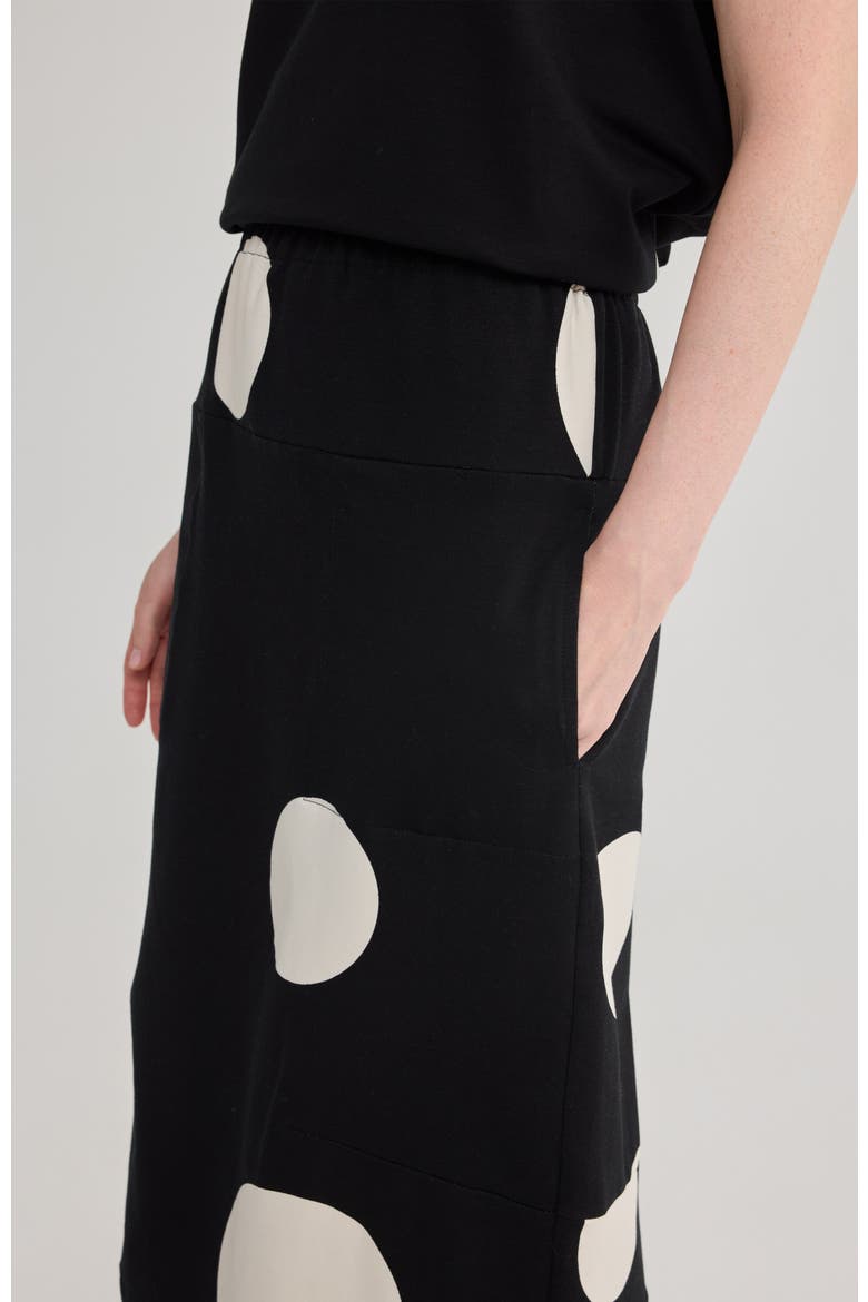 Signe Printed Cotton Jersey Midi Skirt, Alternate, color, Polka Dots