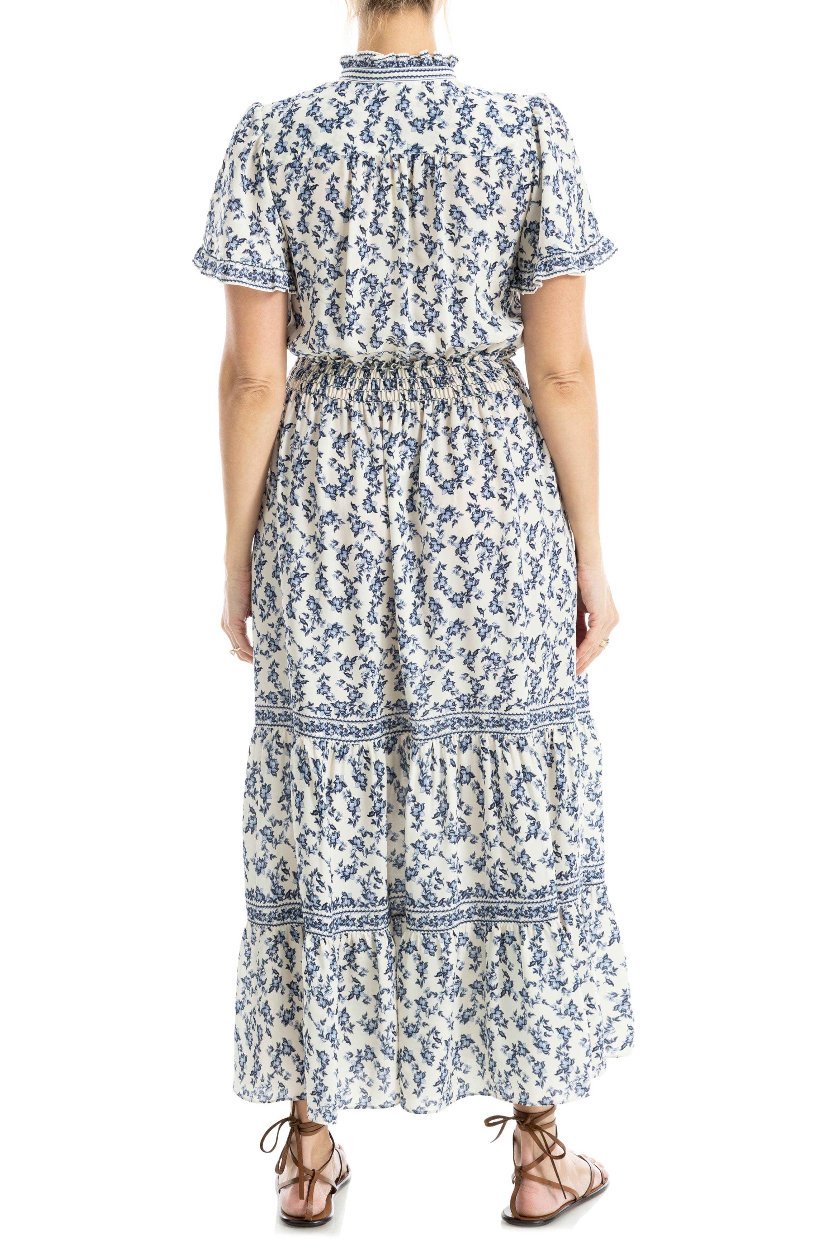 Smocked Flutter Sleeve Maxi Dress - image 4