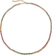 Monica Vinader Rainbow Stone Tennis Necklace