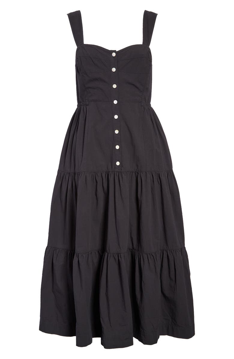 Madewell Button Front Tiered Midi Dress, Alternate, color,