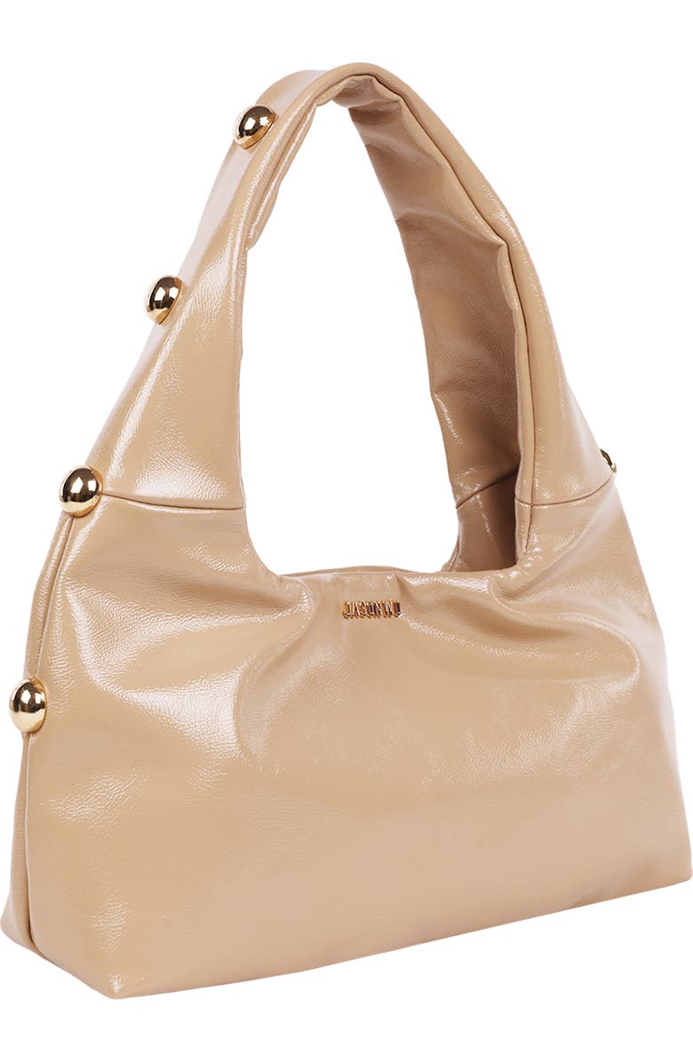 JASON WU Studded Patent Shoulder Bag, Alternate, color, Tan