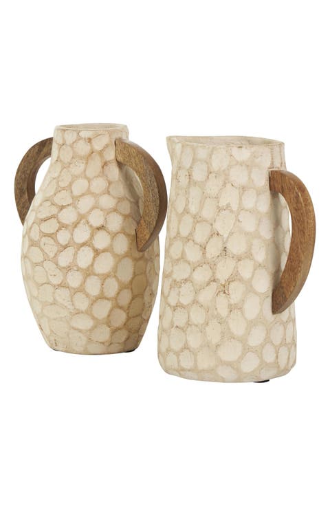 Set of 2 Paper Mache Vases