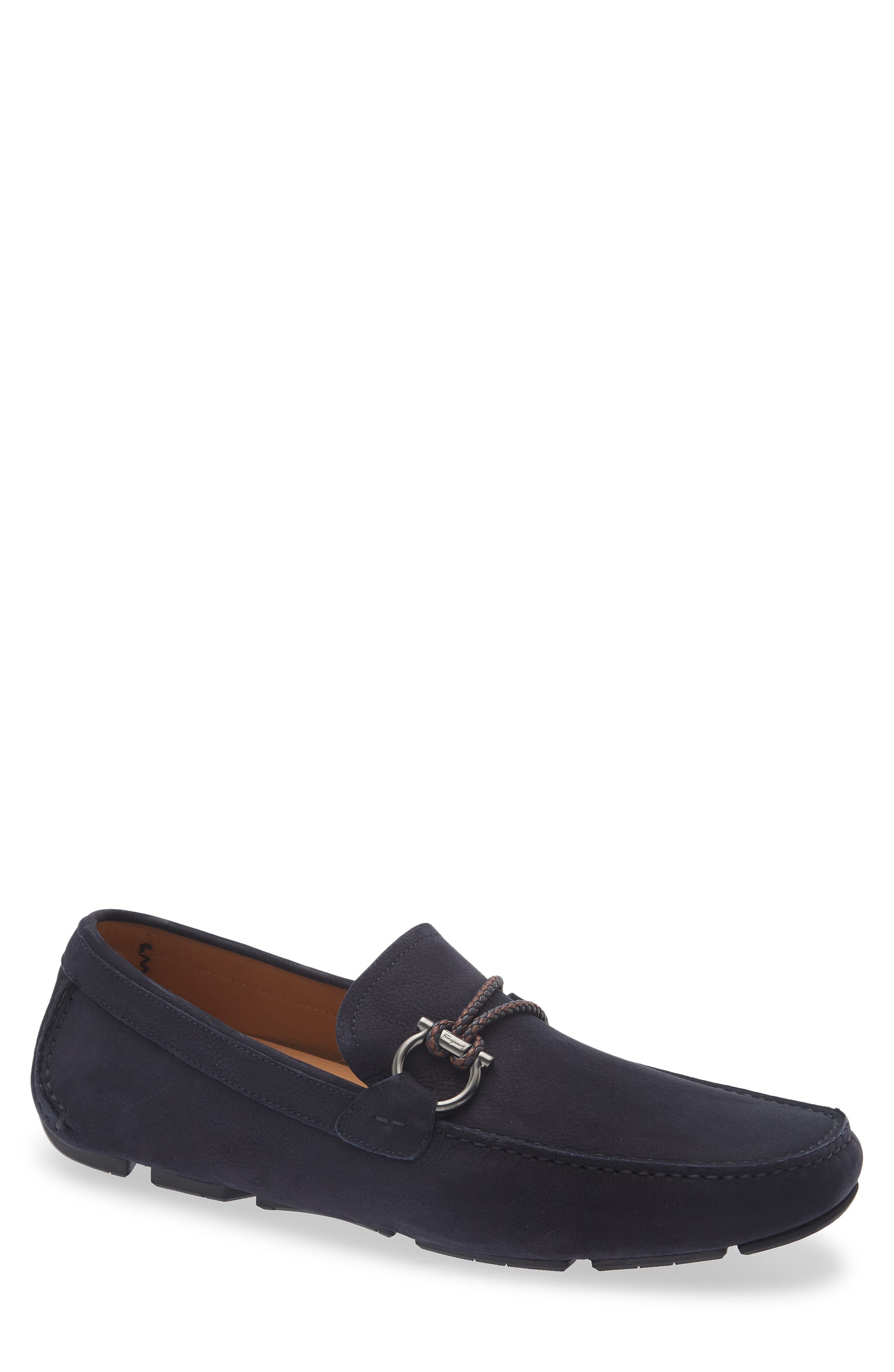 FERRAGAMO Front 4 Driving Loafer, Main, color, Navy Cioccolato Biscotto