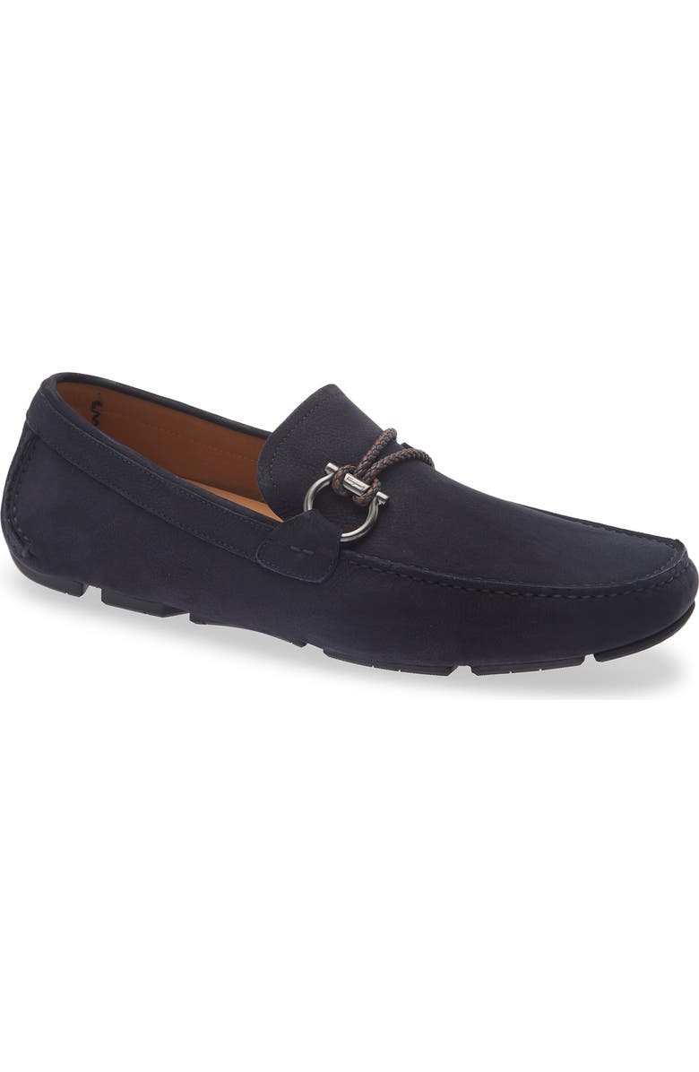 FERRAGAMO Front 4 Driving Loafer, Main, color, Navy Cioccolato Biscotto