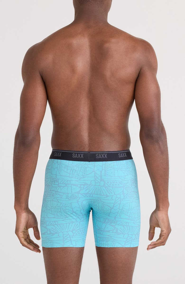 SAXX Quest Quick Dry Mesh Boxer Briefs, Alternate, color, Tile Fish-Sea Level