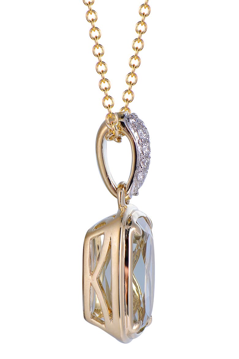 Green Amethyst Necklace with Diamonds, Alternate, color, Green