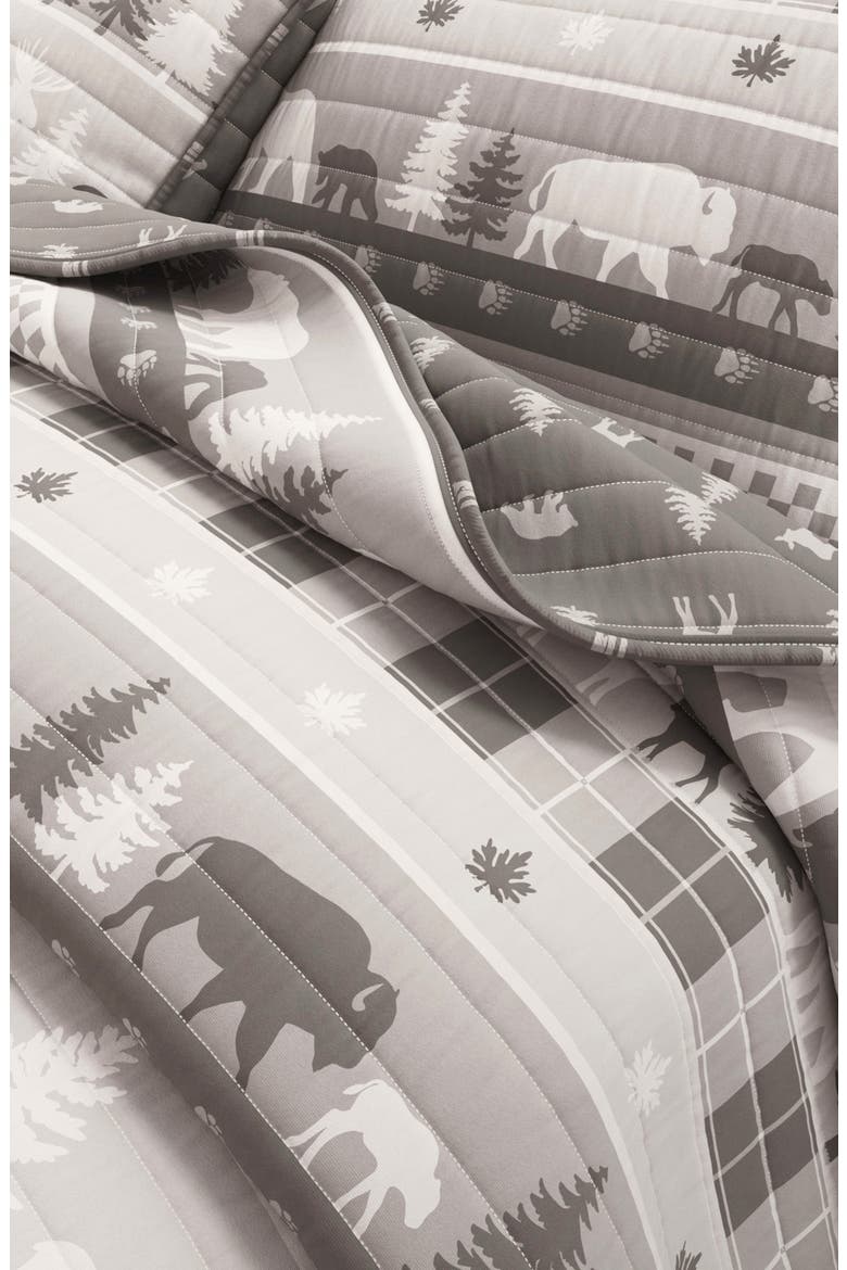 Patchwork 3-Piece Quilt Set, Alternate, color, RUSTIC LANDSCAPE GREY