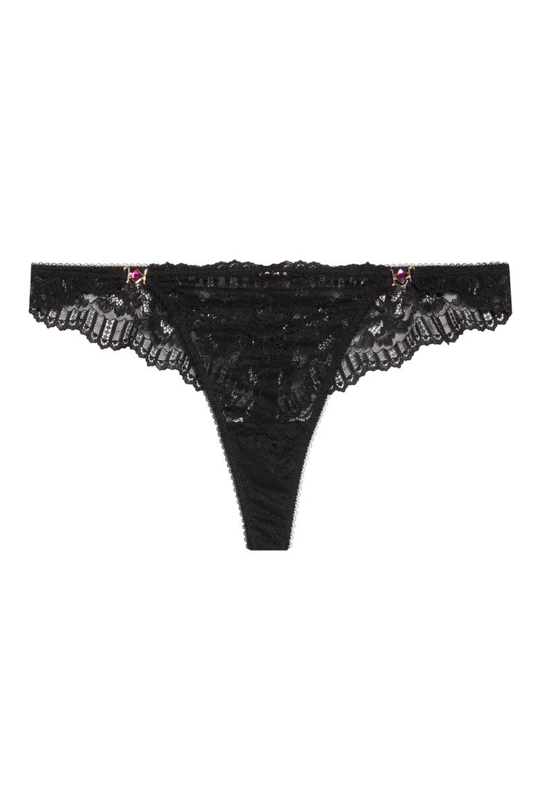 Floradora Lace Thong, Alternate, color, BLACK
