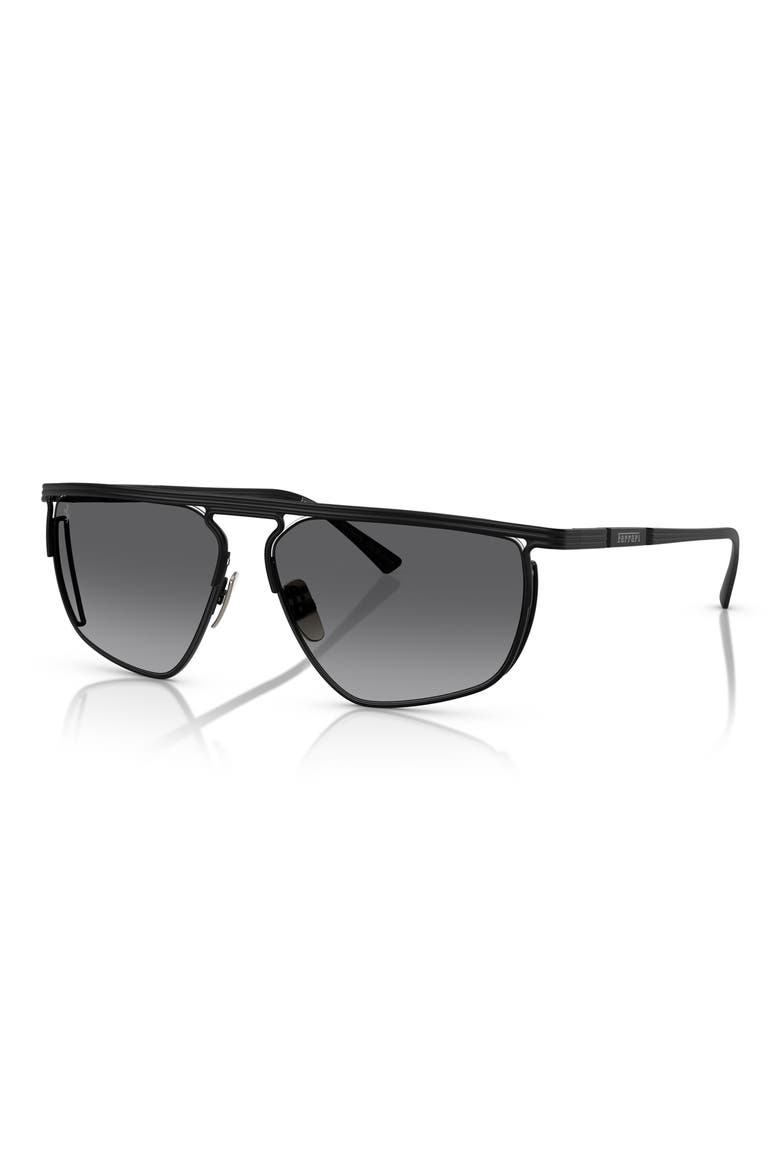 59mm Polarized Gradient Irregular Sunglasses, Alternate, color, BLACK / GREY GRADIENT POLAR
