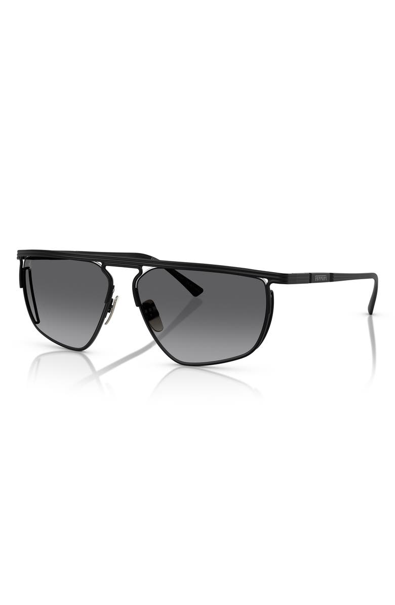 Scuderia Ferrari 59mm Polarized Gradient Irregular Sunglasses, Alternate, color, Black / Grey Gradient Polar