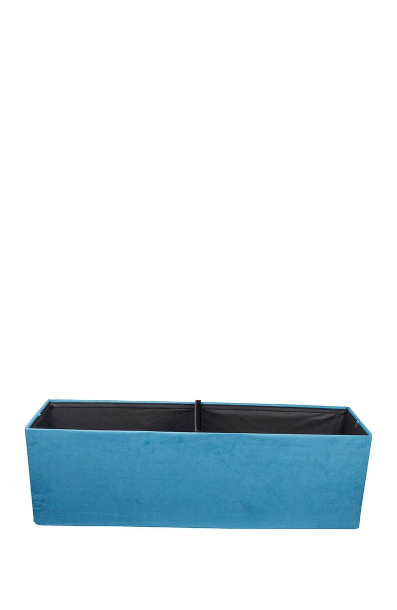 SORBUS Faux Suede Foldable Storage Bench - Teal, Alternate, color, 
