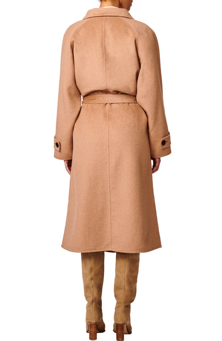 Bernardo Longline Double Face Wool Blend Coat, Alternate, color, Camel